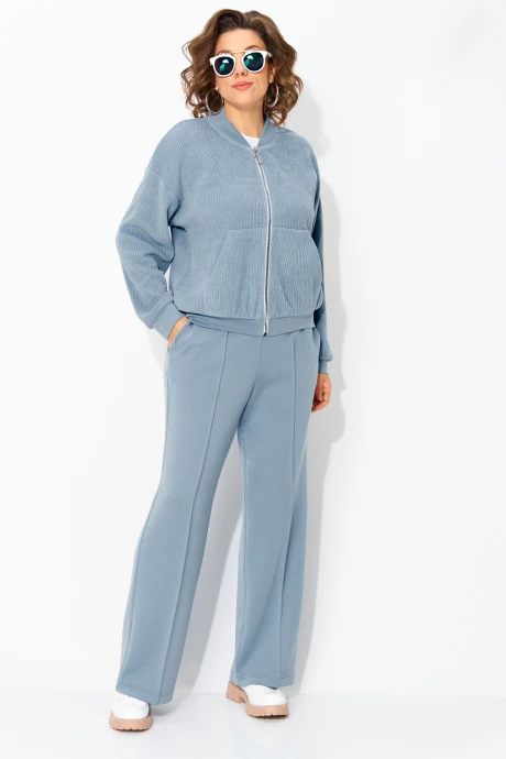 Брючный костюм Лилиана 1488 голубой двойка #1