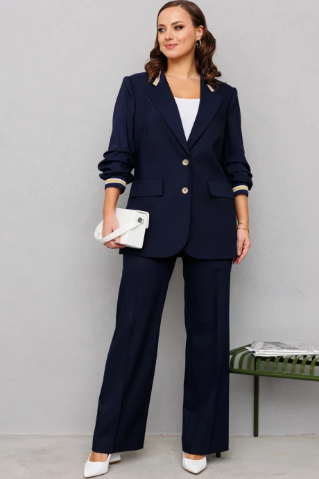 Брючный костюм *Распродажа Мублиз 242 синий двойка #1