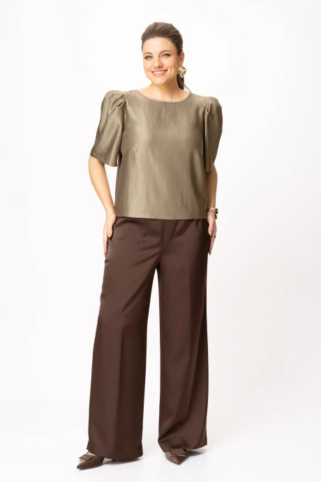 Брючный костюм Bonna Image 1013/1 бежевый+коричневый двойка #1