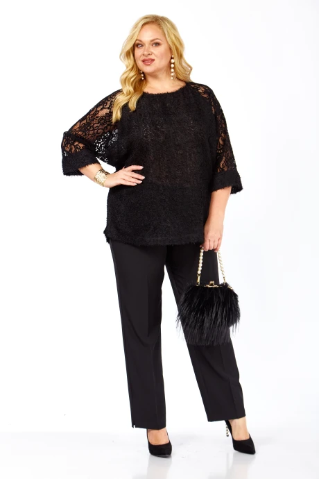 Брючный костюм Элль-стиль 2426 черный двойка #1