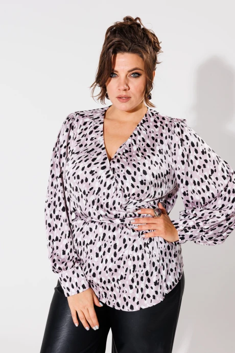 Блузка Anelli 1735 Лиловый лео #1