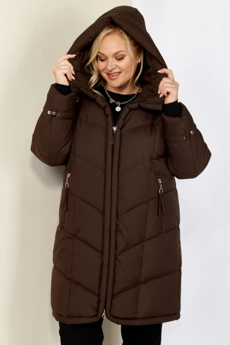 Пальто Shetti 2204 шоколад #1
