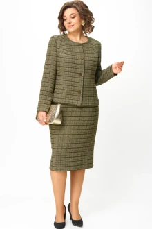 Юбочный костюм Anastasia Mak 1214а зелёный двойка