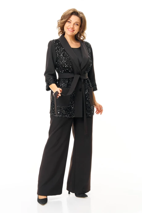 Брючный костюм Vi Oro 1238 черный тройка #1