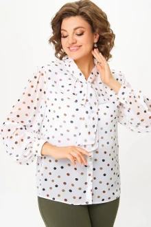 Блузка Дали 7011.1 белая_в_горох