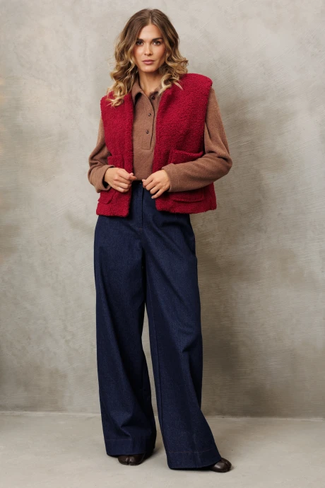 Брючный костюм GIZART 5408/1 бордовый, синий двойка #1