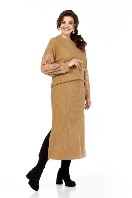 Юбочный костюм Элль-стиль 2430 кэмел #1