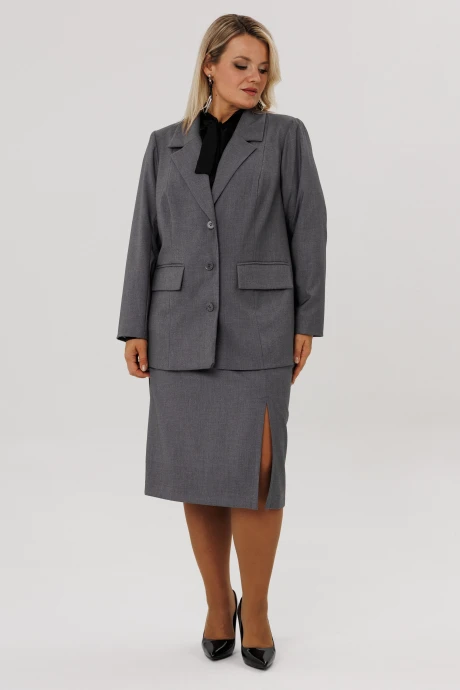 Юбочный костюм OVERYOU 226 серый двойка #1