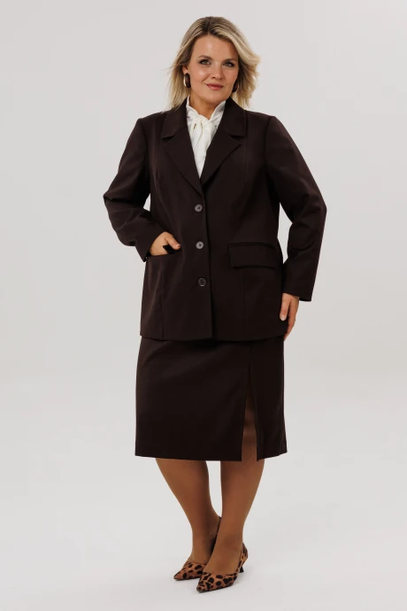Юбочный костюм OVERYOU 226/1 шоколад двойка #1