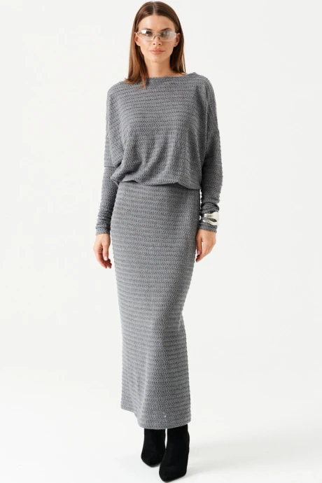 Платье *Распродажа ELLETTO LIFE 1103 серый #1