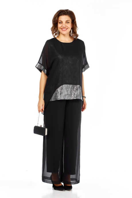 Брючный костюм Bagira 1080 Черный+серебро #1