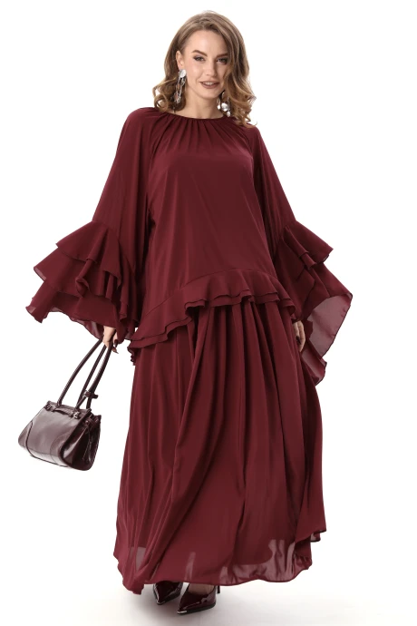 Юбочный костюм NikVa 1001-4 винный тройка #1