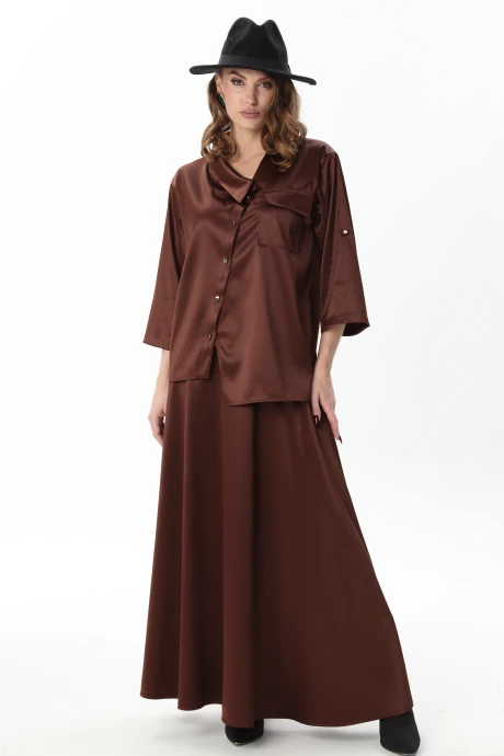 Юбочный костюм NikVa 928-10 шоколад двойка #1