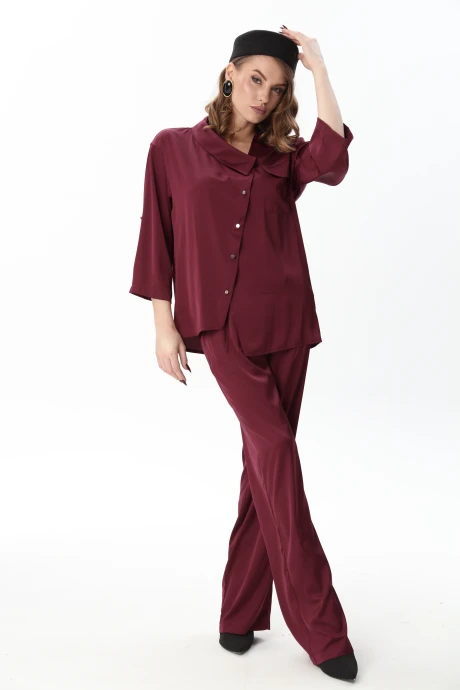 Брючный костюм NikVa 901-11 винный двойка #1