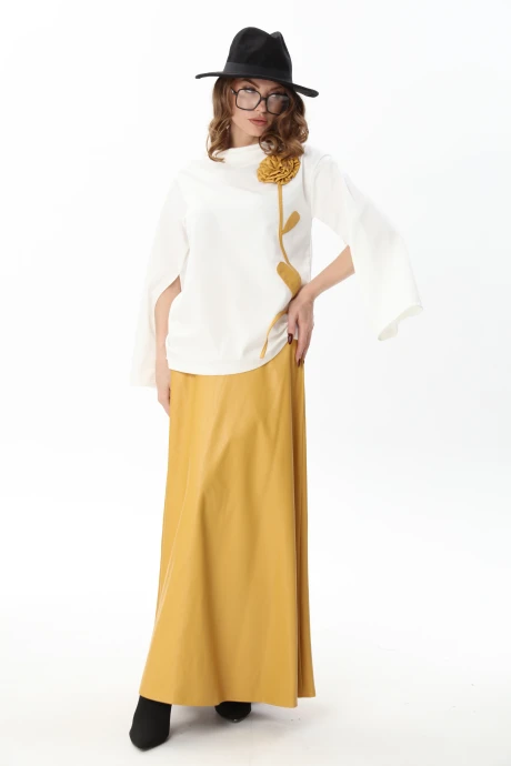 Юбочный костюм NikVa 952-4 молоко_и_горчица двойка #1