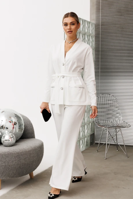 Брючный костюм Anastasia 1287 белый двойка #1