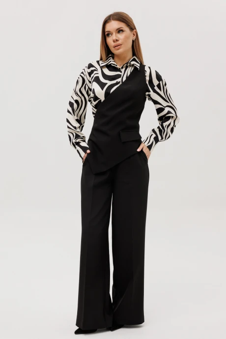 Брючный костюм AmberaStyle 3012 черный тройка #1