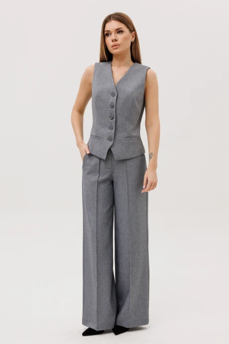 Брючный костюм AmberaStyle 2139-1 серый двойка #1