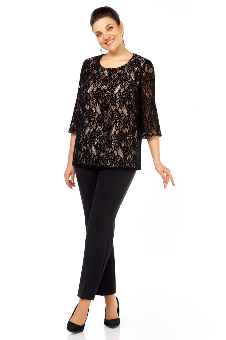 Брючный костюм ЛаКона 11677 черный бархат двойка #1