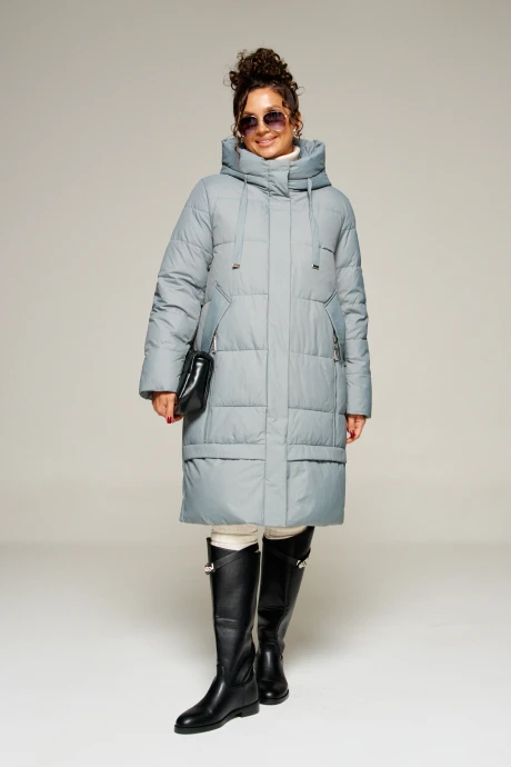 Пальто Beautiful&Free 8022 серо-голубой #1