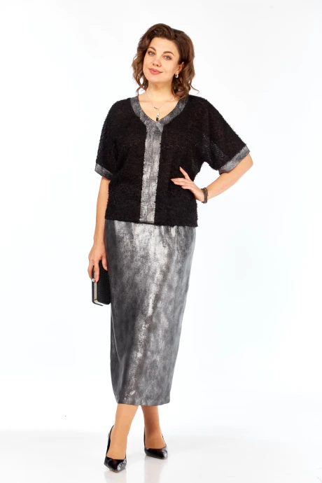 Юбочный костюм Bagira 1068 Черный + серебро #1