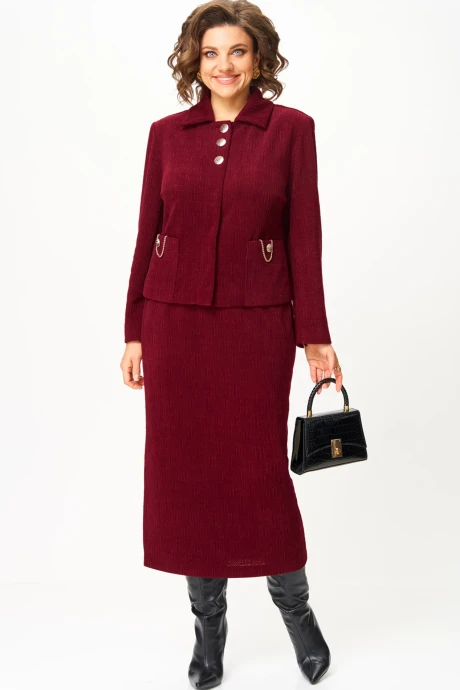 Юбочный костюм AIRA style 24115А Винный двойка #1