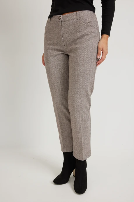 Брюки Mirolia 951 коричневая ёлочка #1