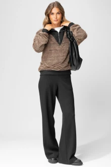 Брючный костюм LAIKONY 383 табак+ черный
