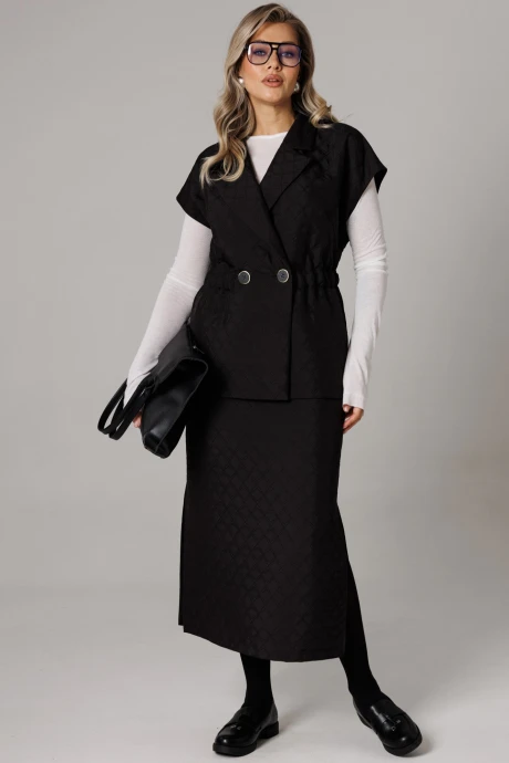 Юбочный костюм Anastasia 1305 черный двойка #1