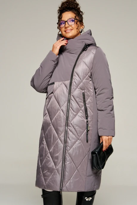 Стеганое пальто Beautiful&Free 8023 дымчато-лиловый #1