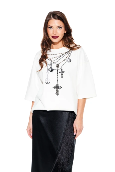 Джемпер (кофта) ELLETTO LIFE 3940 молочный #1