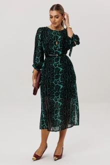 Платье Anelli 1733 Леопардовый изумруд