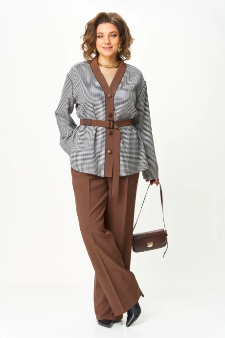 Брючный костюм AIRA style 24244 Шоколад двойка #1