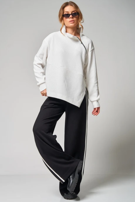 Брючный костюм LAIKONY 483 белый+ черный #1