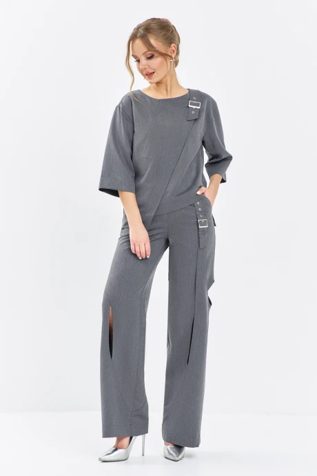 Брючный костюм Euromoda 629 серый двойка #1