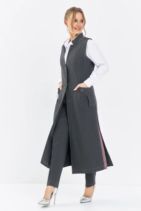 Брючный костюм Euromoda 646 серый двойка #1