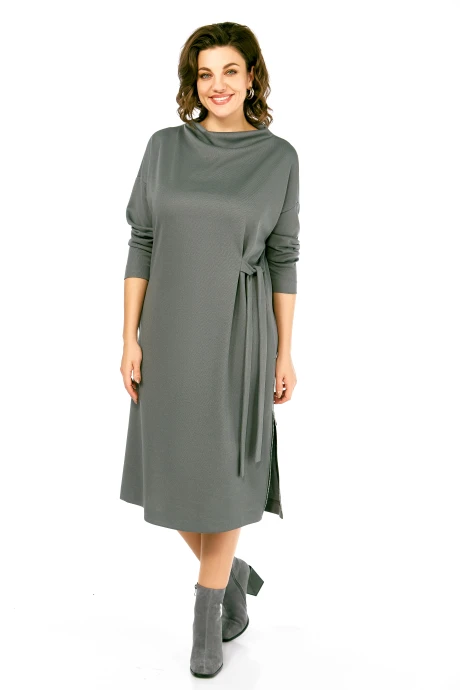 Платье Ольга Стиль 976 серо-зеленый #1