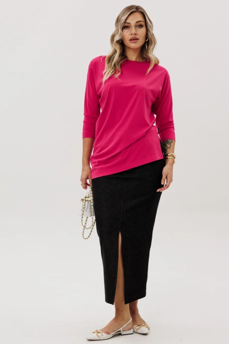 Юбочный костюм Ma Vie 725 малиновый_черный #1