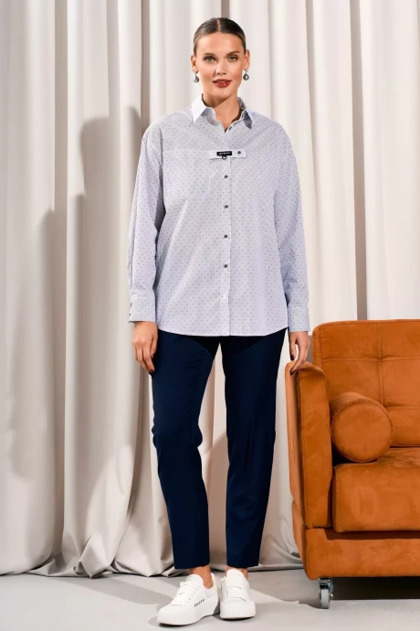 Рубашка Lissana 5037 бело-сине-красный #1