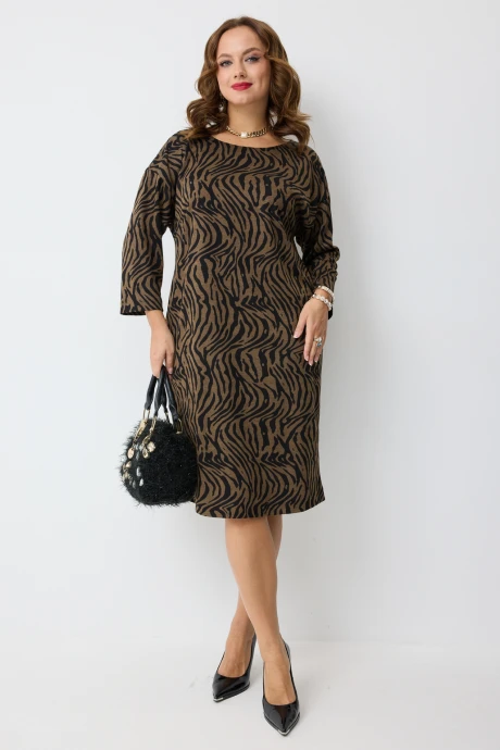 Платье Твой Имидж 2274 шоколадный_с_принтом #1