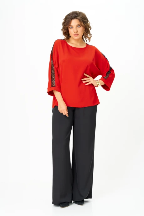 Джемпер (кофта) Rumoda 2275 красный_черный дл.р. двойка #1