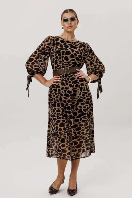 Платье Anelli 1733 Графичный леопард #1