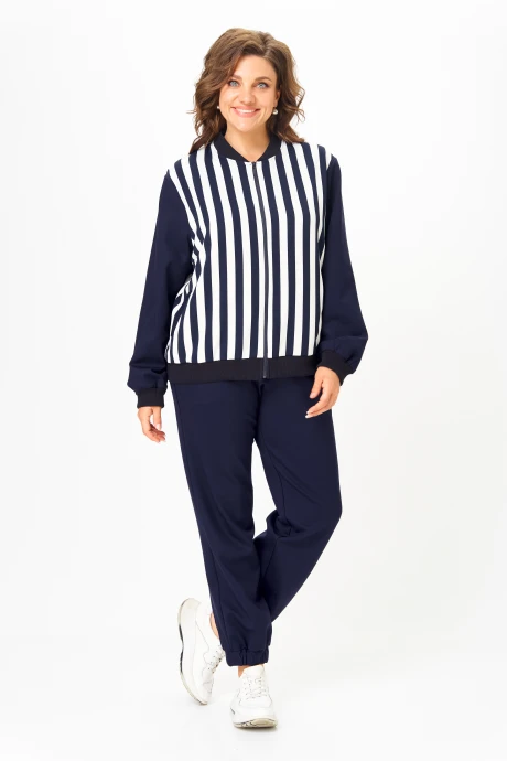 Спортивный костюм SolomeaLux 946/449D синий_с_белым, полоска двойка #1