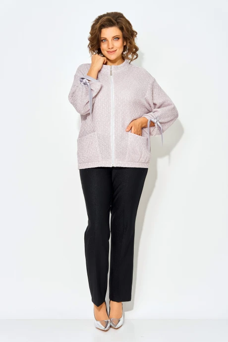 Брючный костюм Лилиана 1493 БрПн Жемчужно-+черный двойка #1