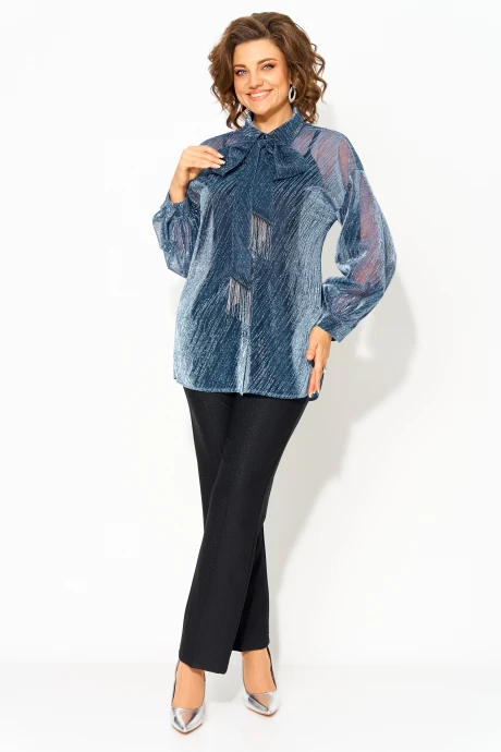 Брючный костюм Лилиана 1496 БрПн Синий+черный двойка #1