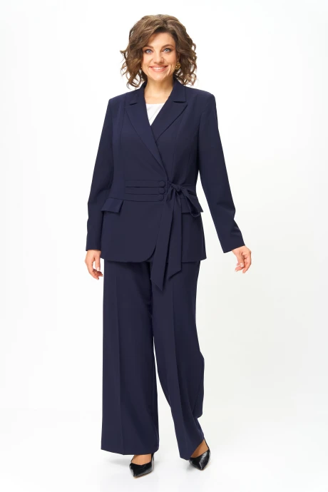 Брючный костюм Anastasia Mak 1277 синий двойка #1