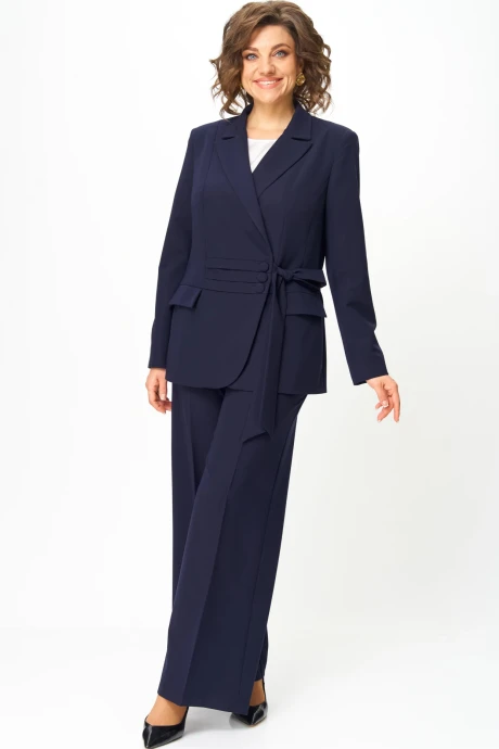 Брючный костюм Anastasia Mak 1277 синий двойка #1