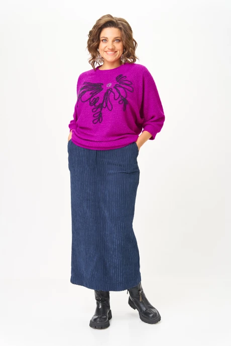 Юбочный костюм Michel Chic 1442 пурпурный, синий двойка #1