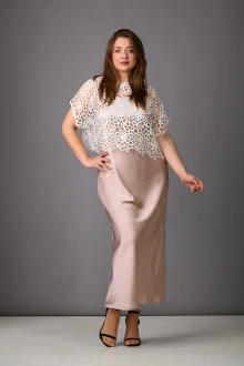 Костюм с платьем Rosheli 1166 молочный/бежевый двойка