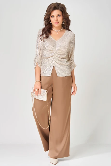 Брючный костюм FITA 3212 золотисто-бежевый двойка #1